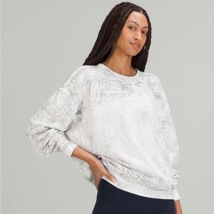 Lululemon Perfectly Oversized Crew Sweatshirt Thread Dye White Black